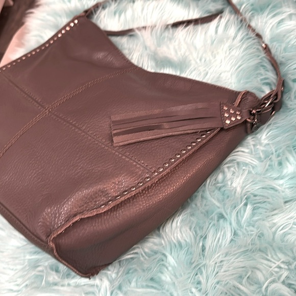 The Sak Gray Studded Leather Shoulder Bag Large Size Like New! FIRM 70% OFF - Picture 7 of 10